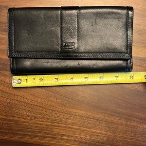 Black coach wallet, snap shut